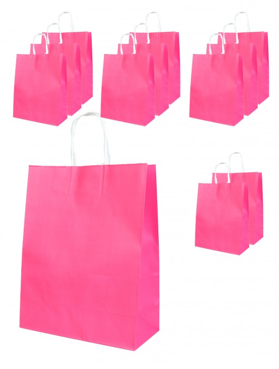 Solid Color Kraft Paper Gift Bags(12Pcs) 13"X10.2"X4.7"